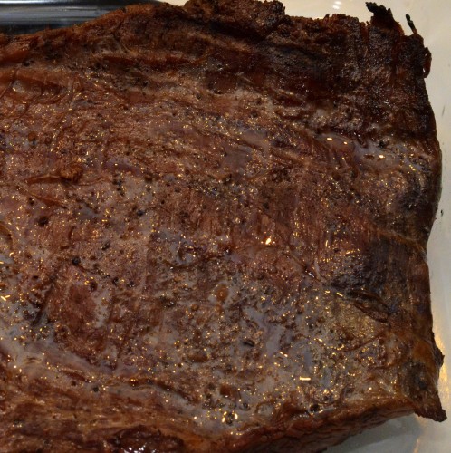 The Same Sous Vide Flank Steak After Grilling
