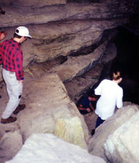 Entering the cave above Virgin Falls