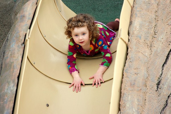 Natalie on the slide