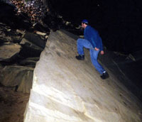 Randy Bigbee inside the rock overlook